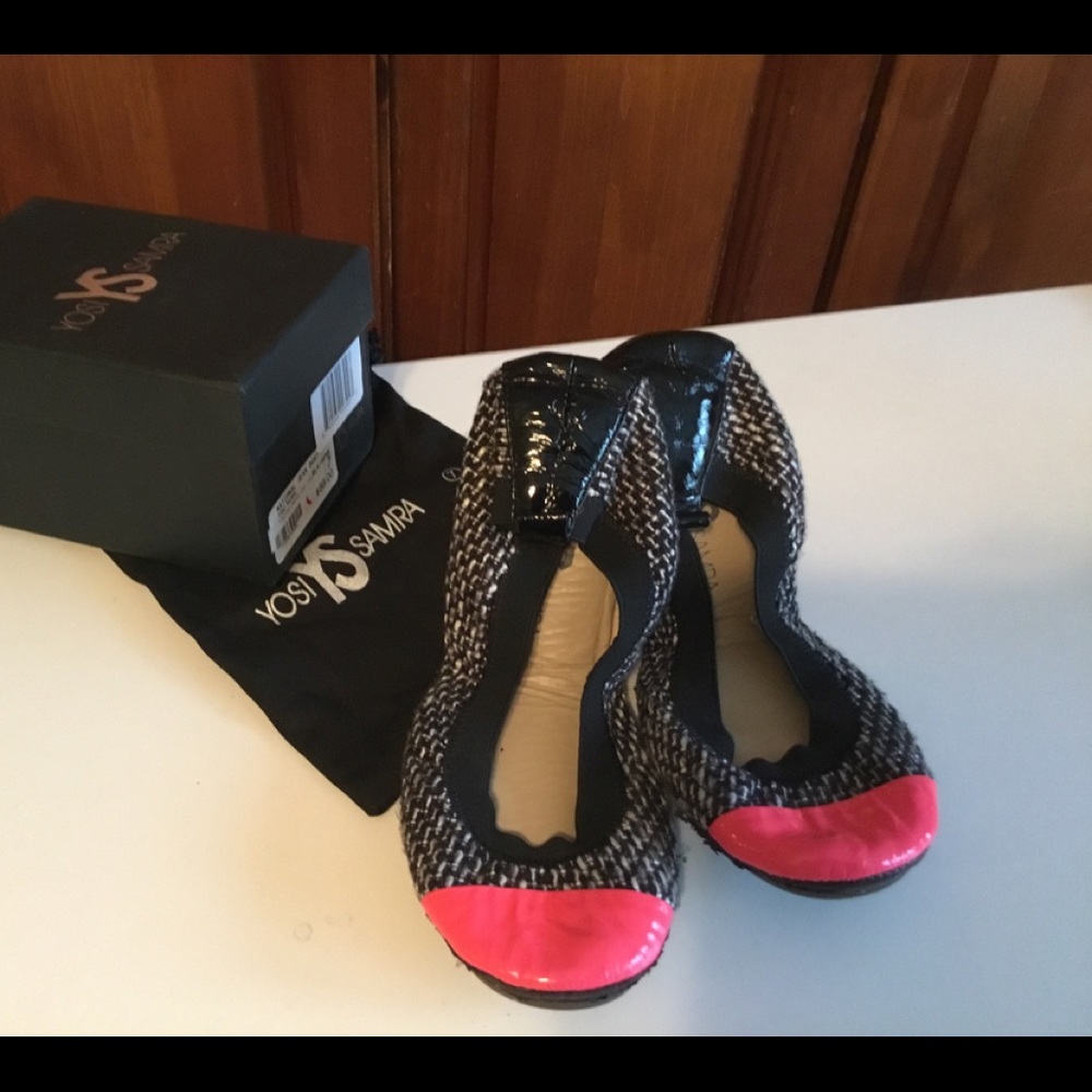 Yosi Samra Tweed Cap Toe Ballet Flat